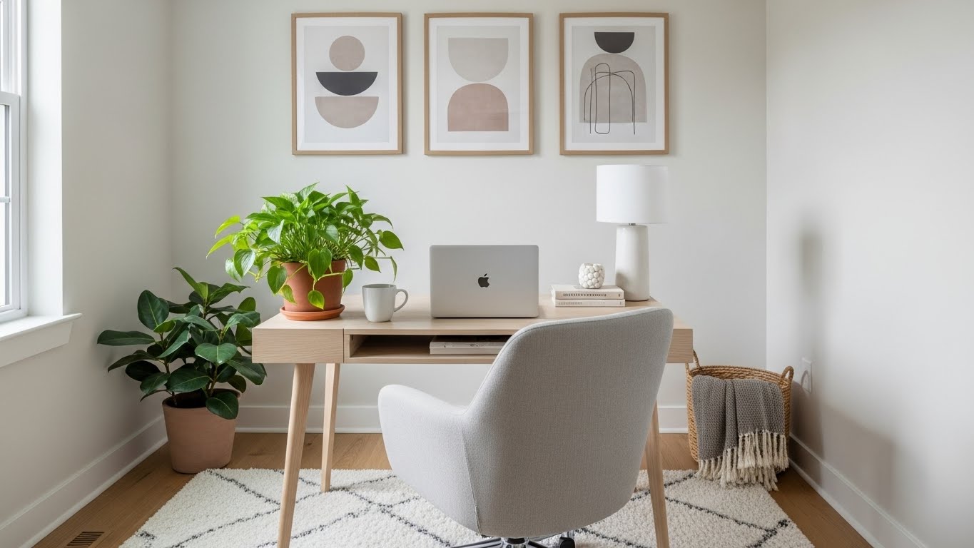 small space home office setting