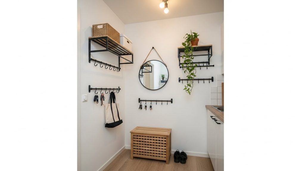 IKEA hooks and rail storage hacks for small spaces
