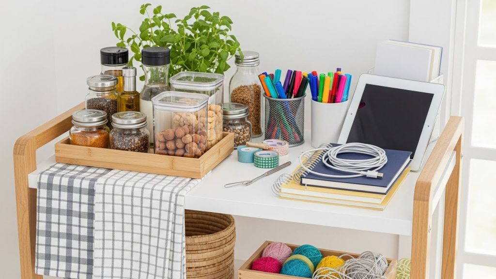 IKEA utility cart storage hack for small spaces
