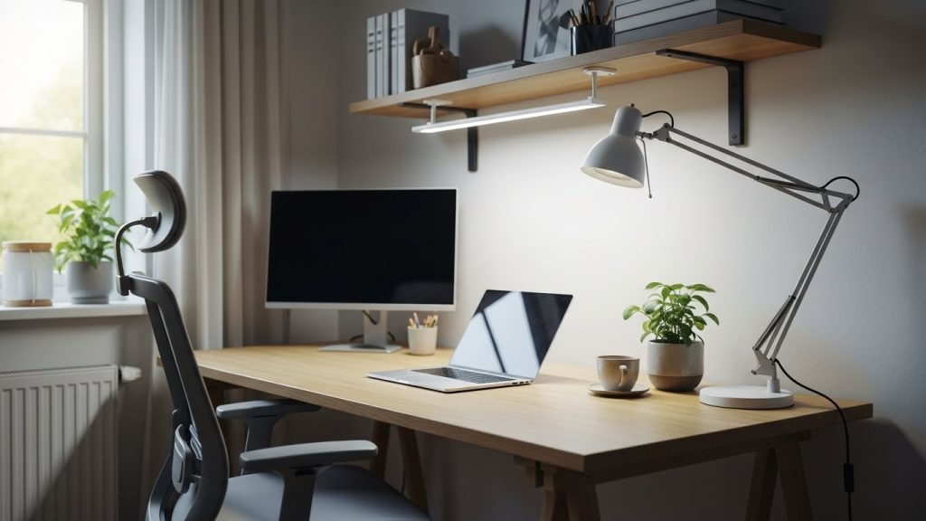 Affordable lighting ideas for home offices using task lighting for productivity