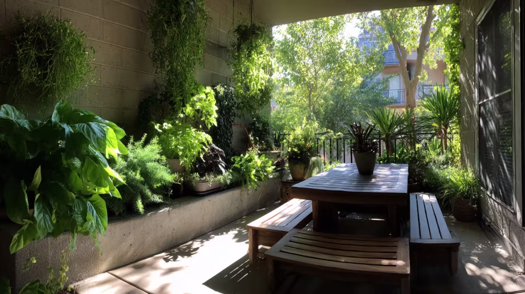 Covered patio that create a calm transition between indoor and outdoor living that explore privacy, plants, pet safety, and flexible everyday use.