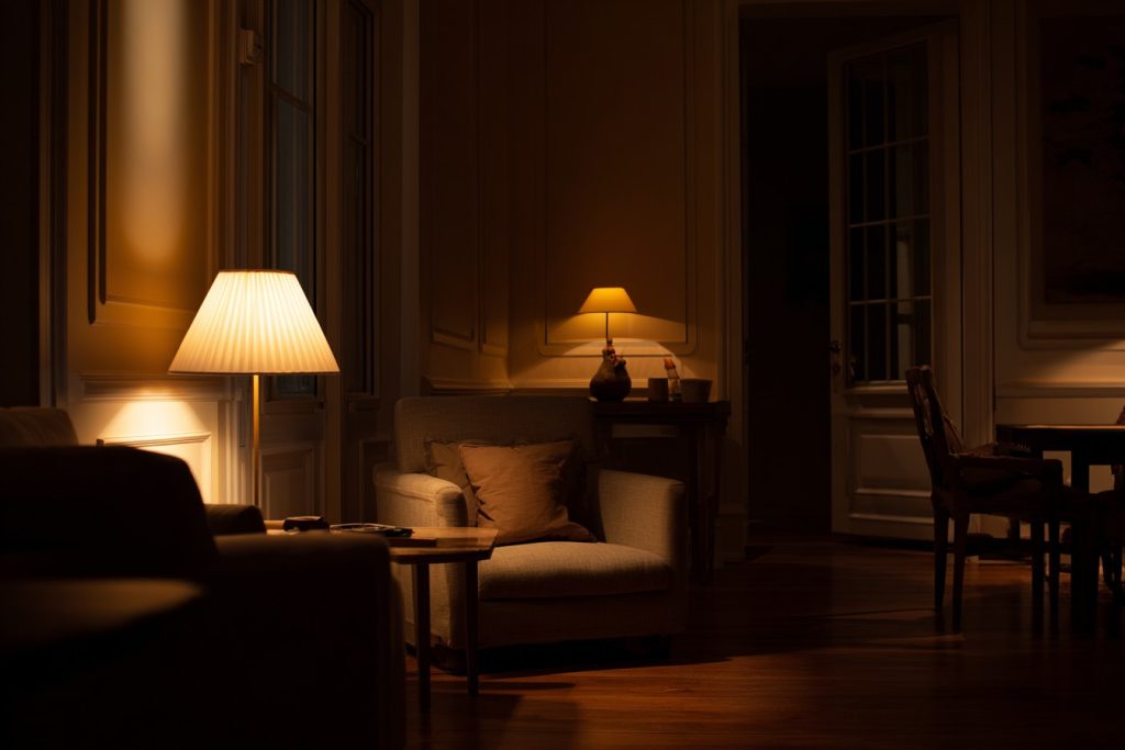 soft ambient lighting creating a calm and peaceful home atmosphere
