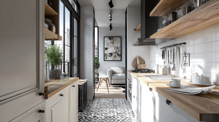 Small kitchen layout designed for daily cooking with efficient workflow and clear prep space
