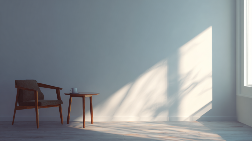 Intentional empty space in a home that makes the room feel inviting rather than cluttered