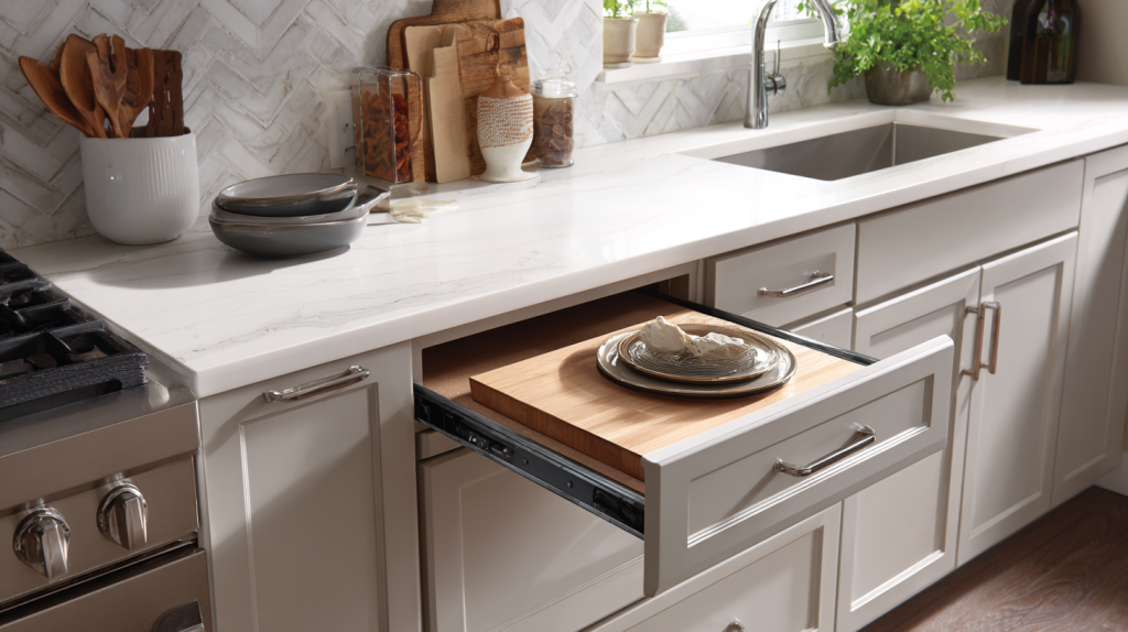 Small kitchen layout showing practical counter space for everyday meal preparation